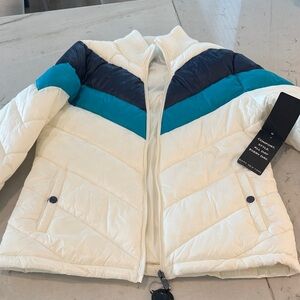 Marc New York White and Blue Puffer Jacket